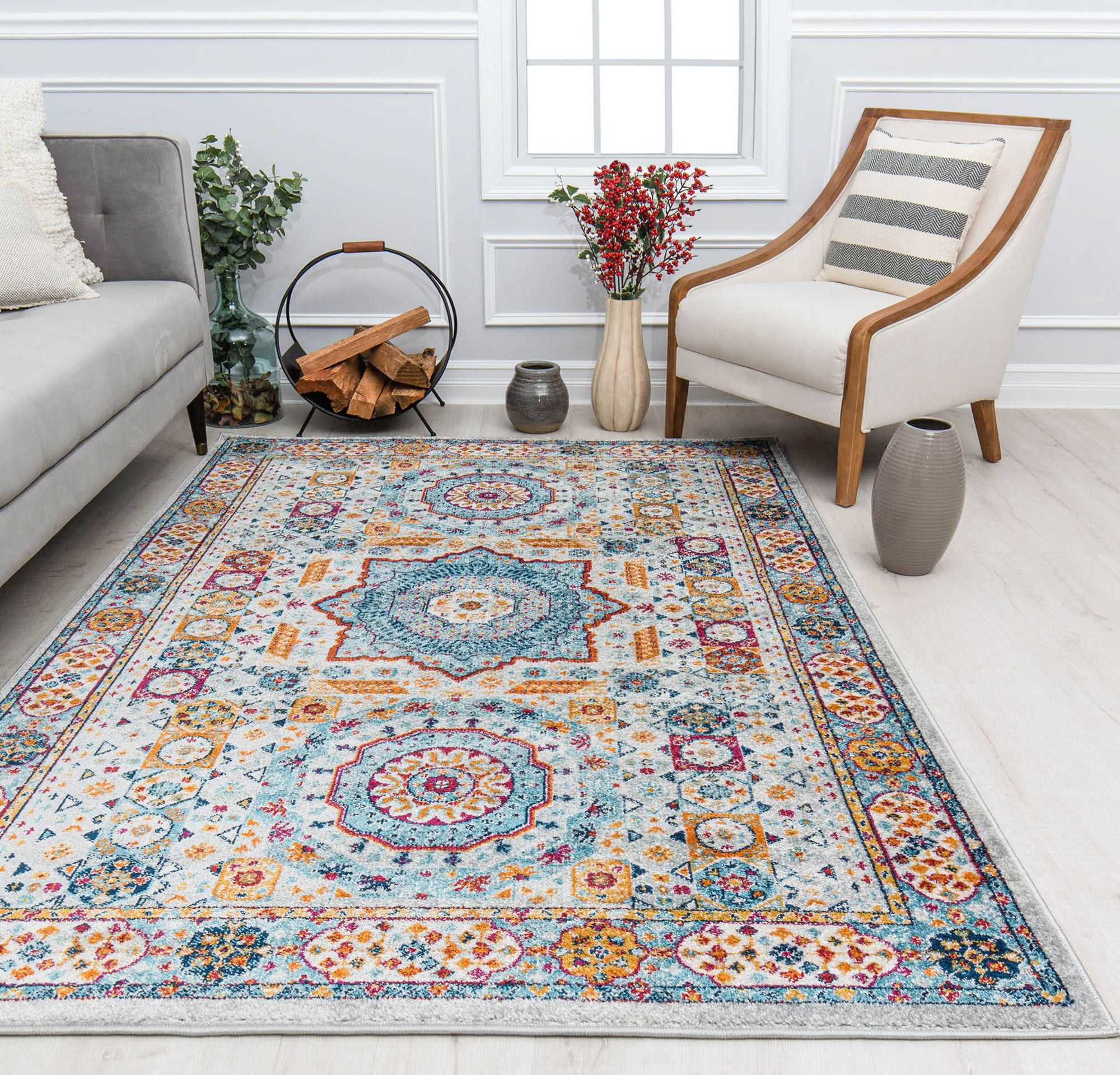 Harper HY60C Constellation Abstract Vintage Gray Area Rug, 8'0"X10'0"
