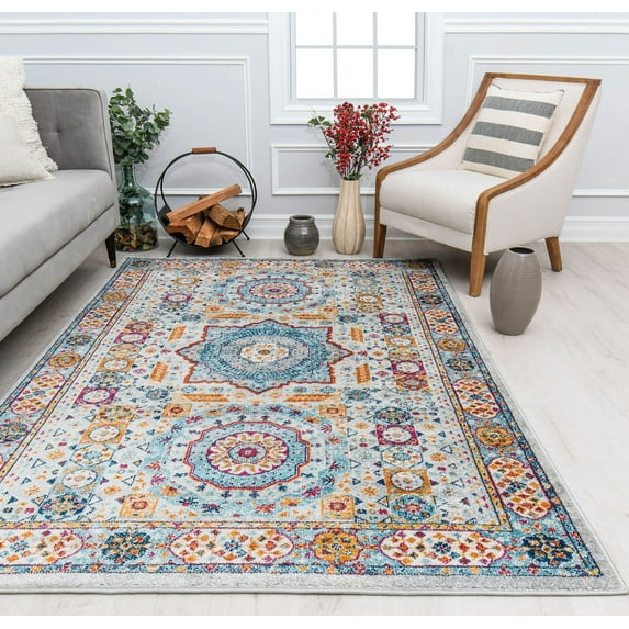 Harper HY60C Constellation Abstract Vintage Gray Area Rug, 8'0"X10'0"
