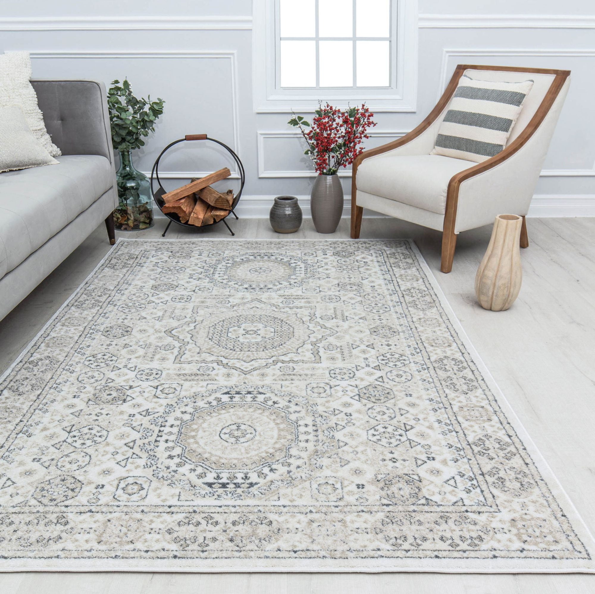Harper HY60L Balboa Mist Abstract Vintage Beige Area Rug, 2'6" x 8'