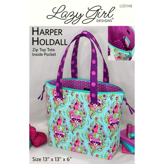 Harper Holdall Tote Pattern by Lazy Girl Designs