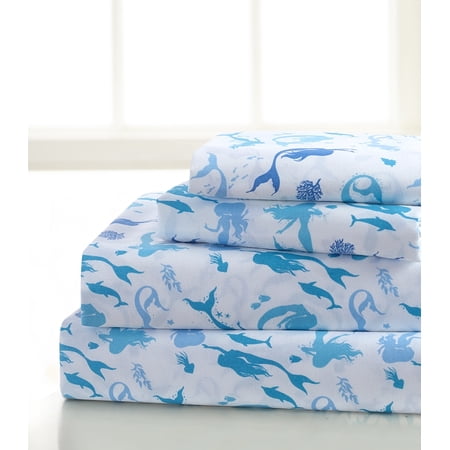 Harper Lane 3-Piece Beach Mermaid Dance Microfiber Sheet Sets, Twin - Hypoallergenic