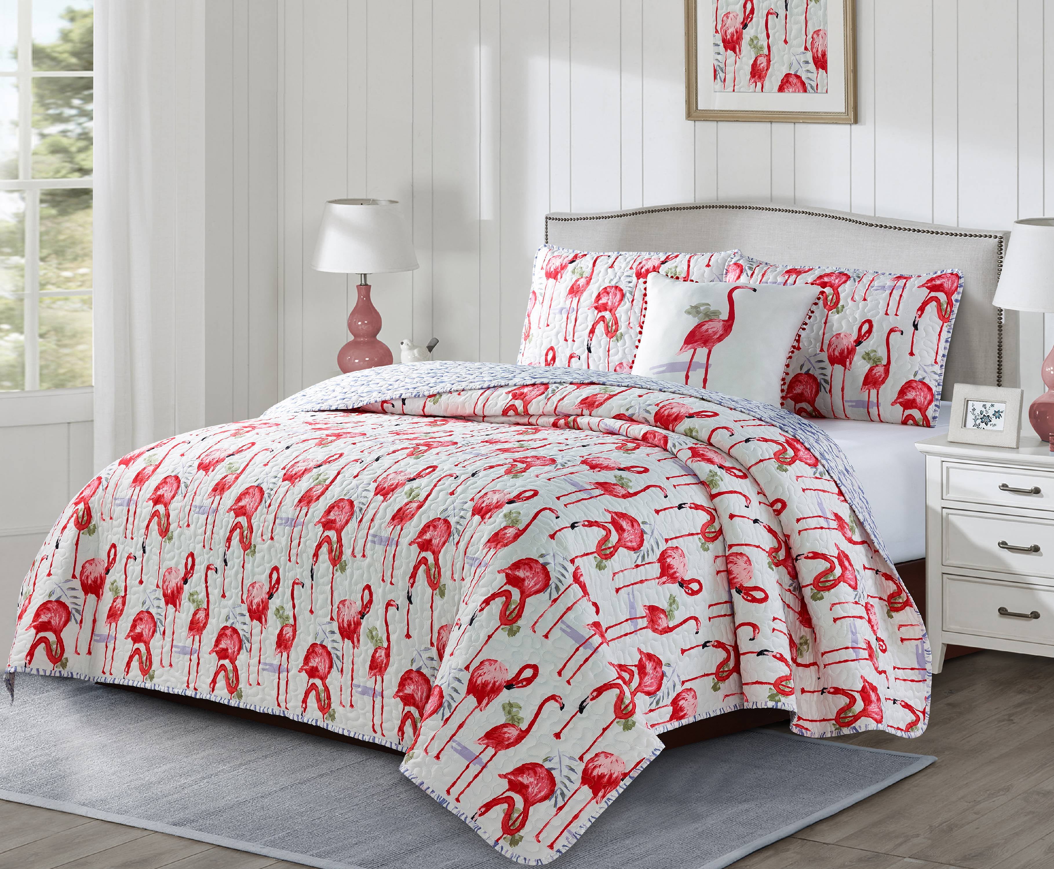 Harper Lane Fancy Flamingo 3-Piece Quilt Set Twin