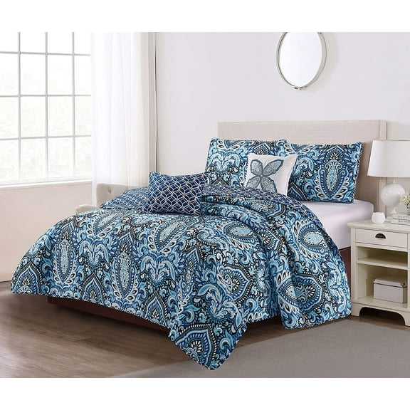 Go-U Harper Lane Universal Home Fashions Quilt, Twin, Blue Felicity Twin Blue Felicity