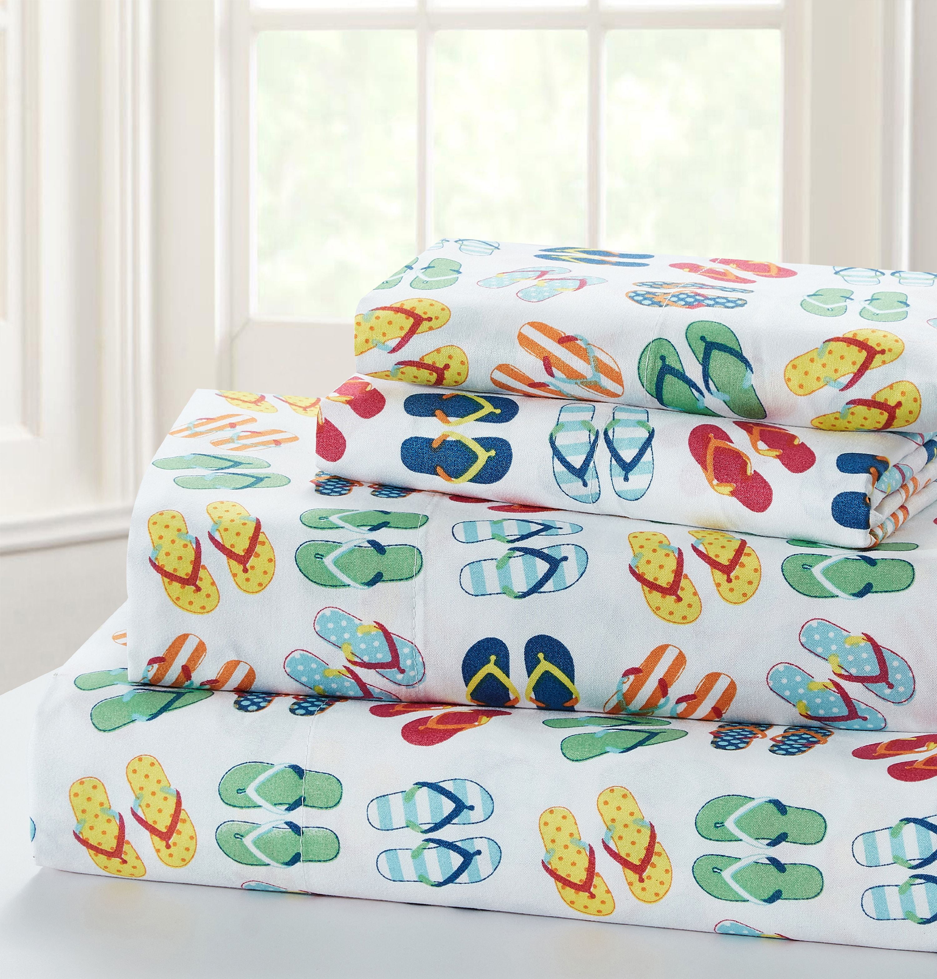 Harper Lane Flip Flops 4-Piece 100 Thread Count Sheet Set King Adult