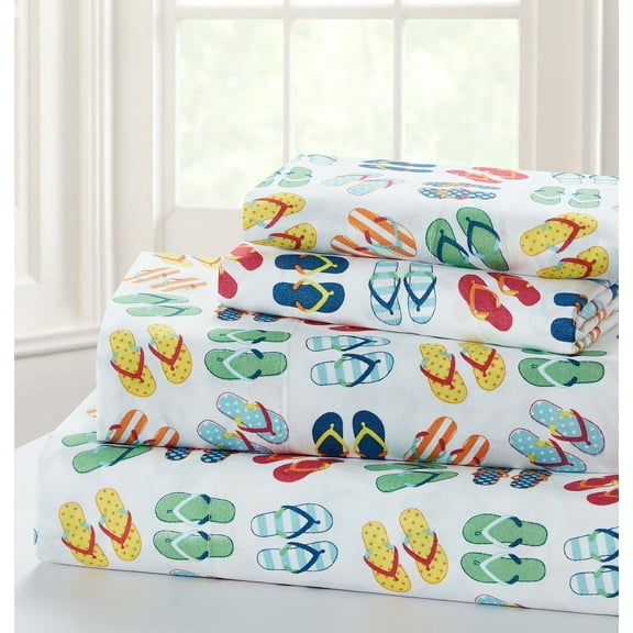 Harper Lane Flip Flops 4-Piece 100 Thread Count Sheet Set King Adult