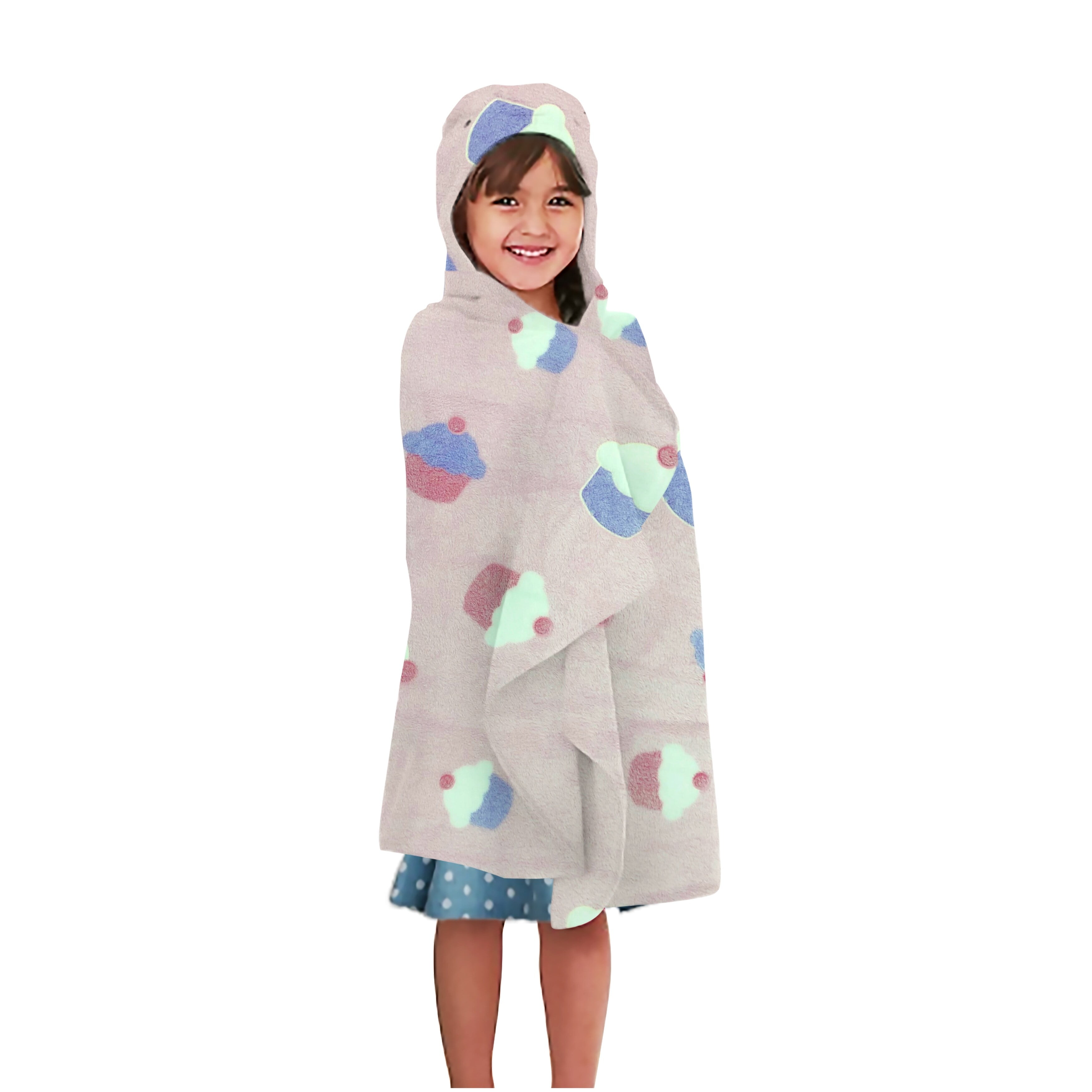 Harper Lane Glow in the Dark Kid's Hooded Throw Cup Cake Child