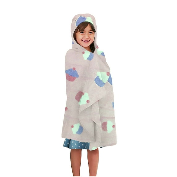 Harper Lane Glow in the Dark Kid's Hooded Throw Cup Cake Child