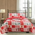 thumbnail image 1 of Harper Lane Holiday Patchwork Microfiber Quilt, King, Reversible (3 Count), 1 of 3