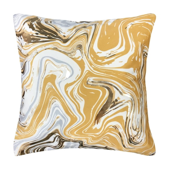 Harper Lane Malee Marble Gold Throw Pillow, 18" x 18"