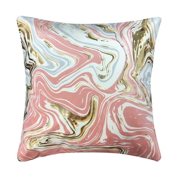 Harper Lane Malee Marble Pink Throw Pillow, 18" x 18"