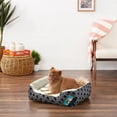 thumbnail image 1 of Harper Lane Monaco Rectangular Plush Pet Bed, Blue Curves, 1 of 3