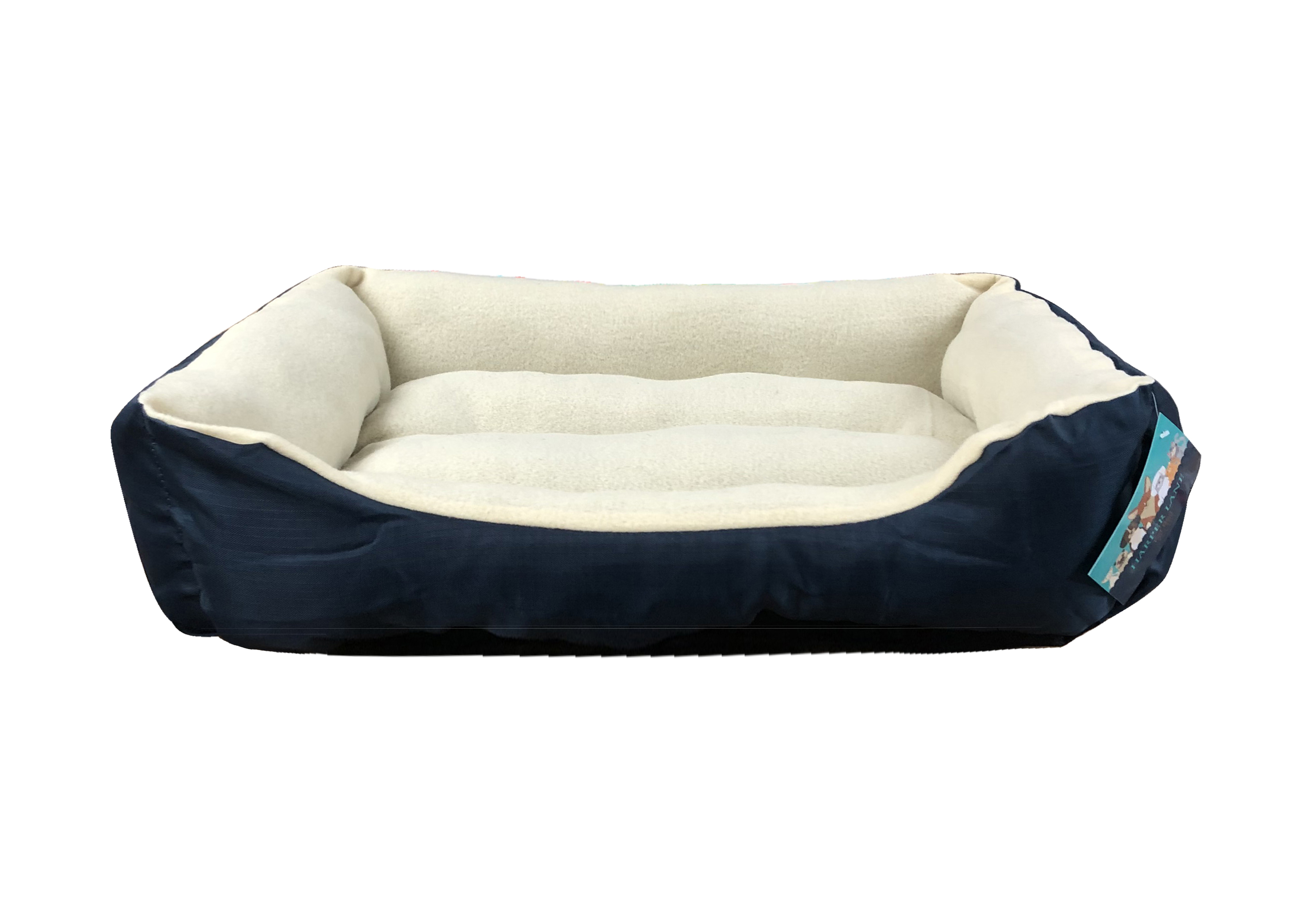 Harper Lane Monaco Rectangular Plush Pet Bed, Navy