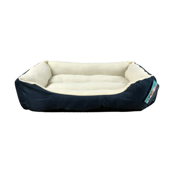 Harper Lane Monaco Rectangular Plush Pet Bed, Navy
