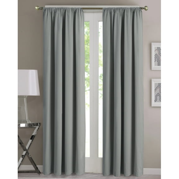 Harper Lane Rod Pocket Solid Window Panel Sleet 50x84