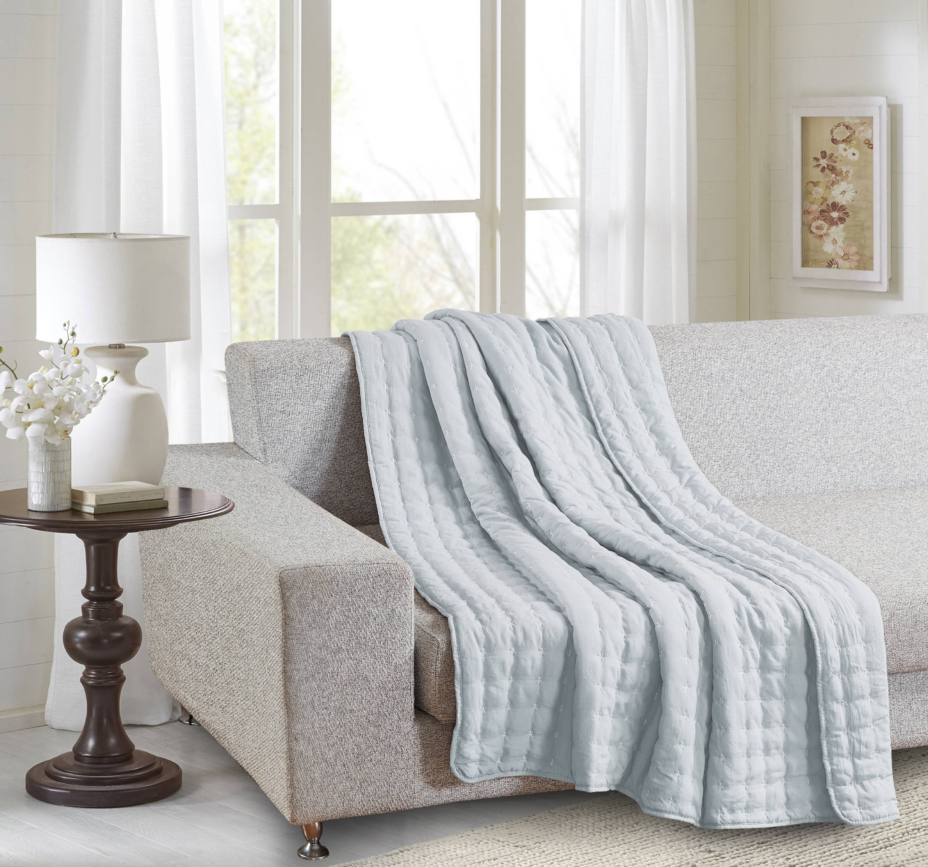 Harper Lane Ruse Cross Stitch Throw Grey - Walmart.com