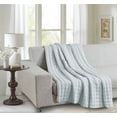 thumbnail image 1 of Harper Lane Ruse Cross Stitch Throw Grey, 1 of 3