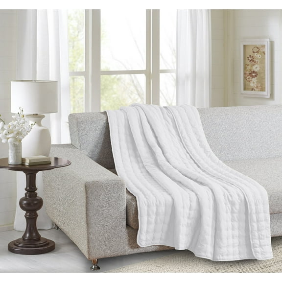 Harper Lane Ruse Cross Stitch Throw White