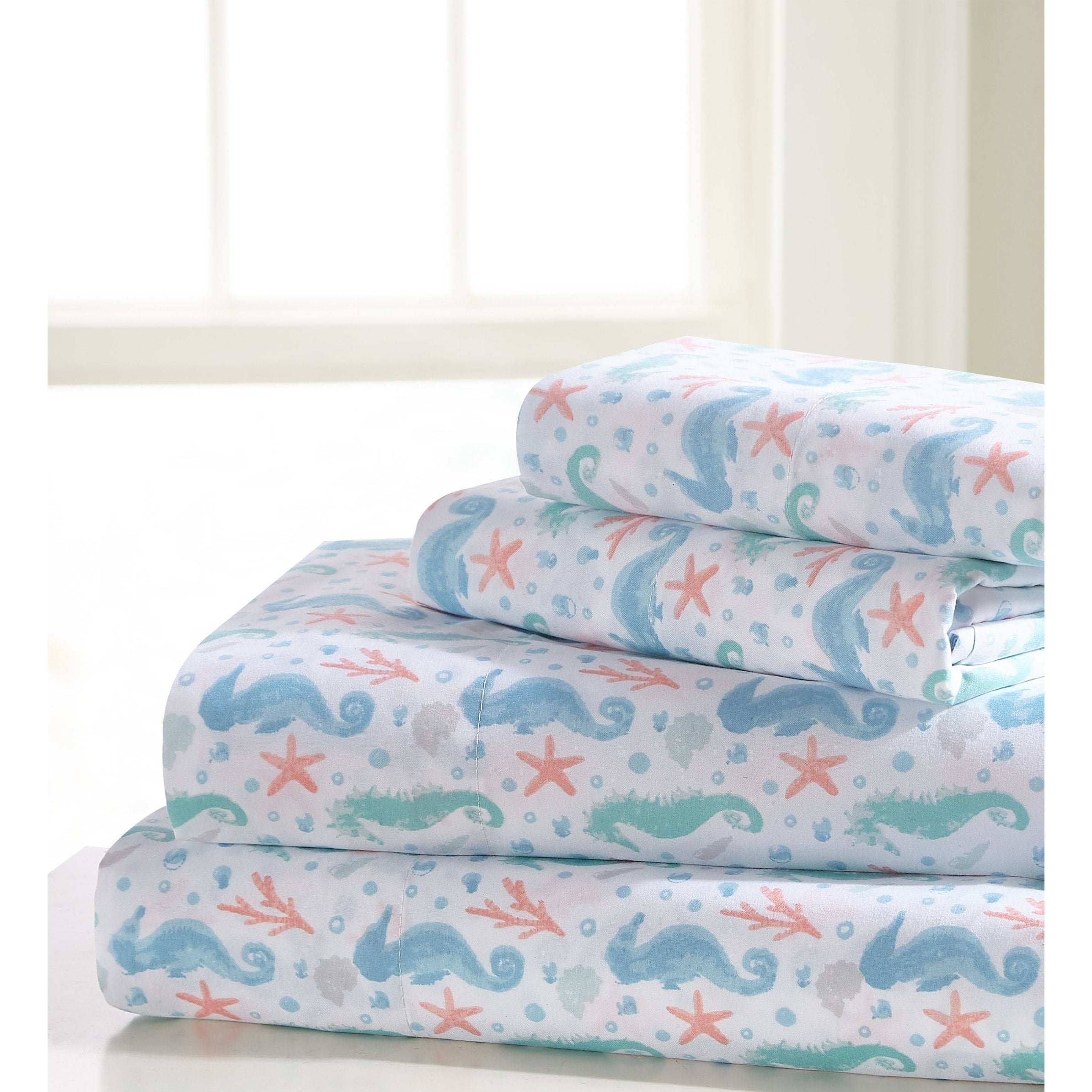 Home Collections Coastal Inspirations 4-piece Sheet Set
