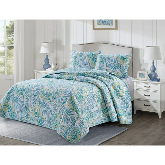Harper Lane Tropical Vibes 3-Piece Reversible Quilt Set Full/Queen Adult