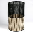 thumbnail image 1 of Happimess Harper Modern 4.13-Gallon 2-Tone Faux Wicker Cylinder Outdoor Trash Can, Black/Cream, HPM1101D, 1 of 9