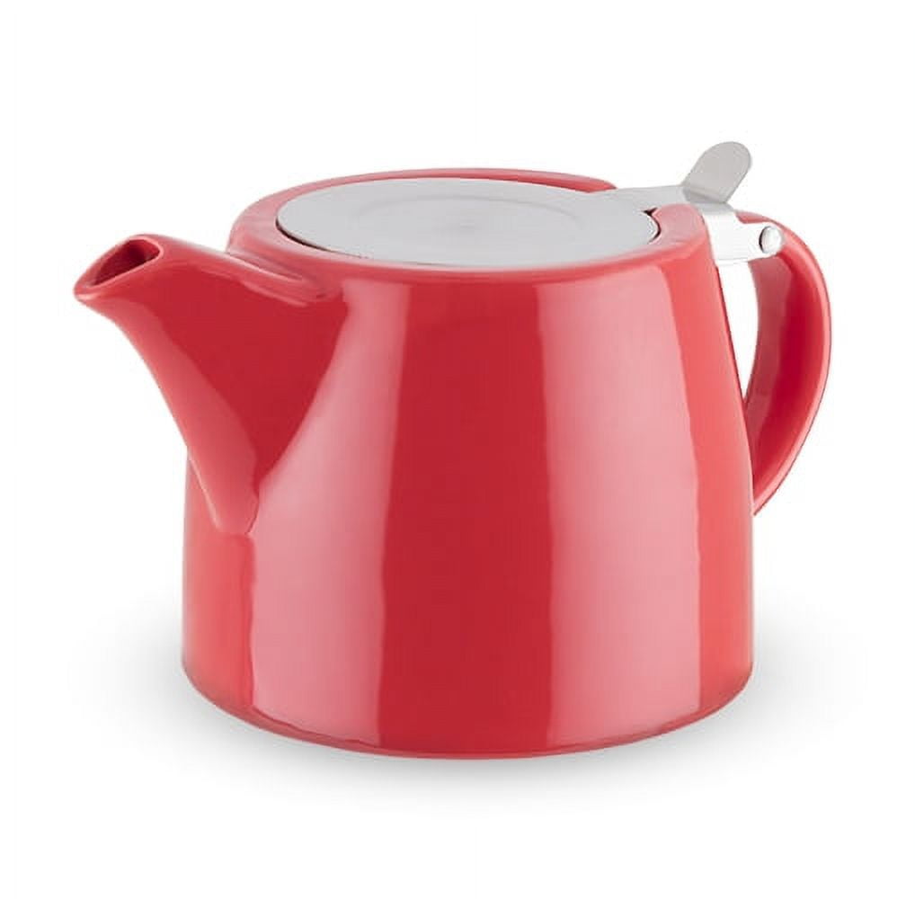 Dropship Large Porcelain Teapot Red 900ml (3-4 Cups) Stainless Steel Lid  And Extra-Fine Infuser Stylish Teapot To Brew Loose Leaf Tea to Sell Online  at a Lower Price
