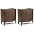 thumbnail image 1 of Simpli Home Harper Solid Wood 30 inch Storage Cabinet in Walnut Brown (Set of 2), 1 of 14