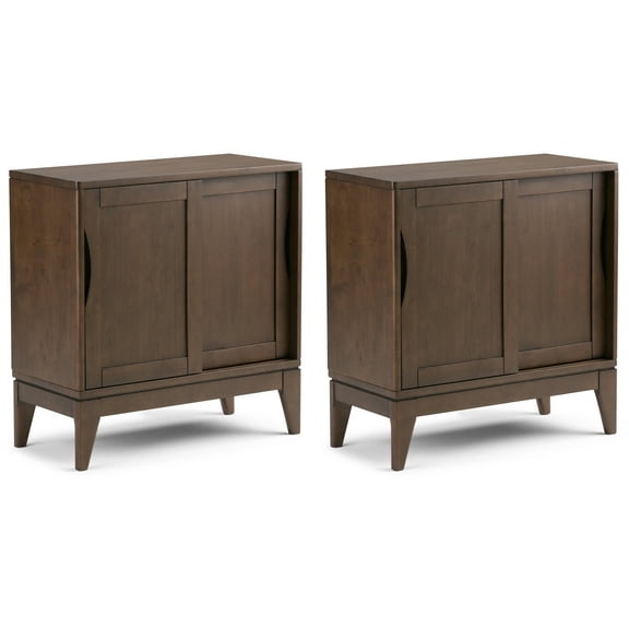 Harper Solid Wood 30 inch Storage Cabinet in Walnut Brown (Set of 2)