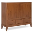 thumbnail image 1 of Simpli Home Harper 48 inch Wide Solid Hardwood Mid-Century Modern Medium Storage Cabinet in Teak Brown, 1 of 13