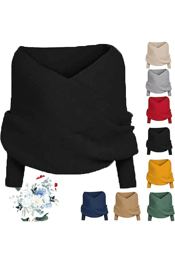 Harper Scarf with Sleeves for Women, Knitted Scarf Sweater Wrap with Sleeves