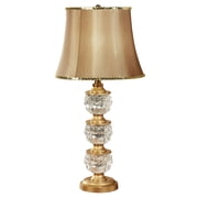 Harper Table Lamp with Bubble Textured Mercury Glass Orbs - Metallic Golden Toned Design