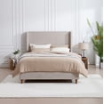 thumbnail image 1 of Harper Tall Headboard King Size Upholstered Bed - 54" High Headboard, No Box Spring Required, Easy Assembly, Light Gray Chenille, 1 of 7