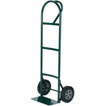 Harper Trucks 600lb Capacity Steel P-Handle Hand Truck, 8 inch Solid Rubber Wheels