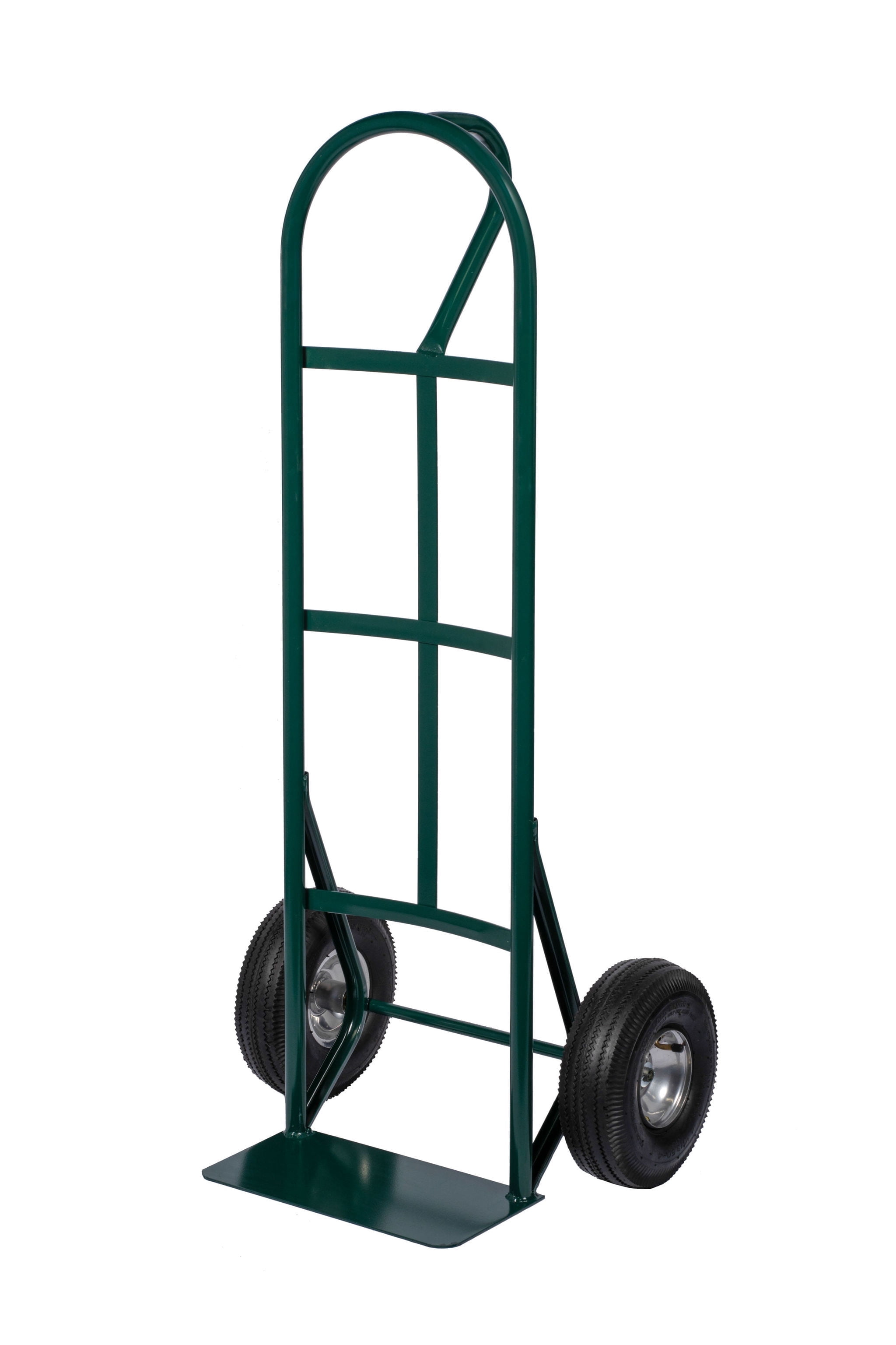 Harper Trucks BKTAK19 800 lb. Capacity Steel P-Handle&nbsp;Hand Truck with 10" Pneumatic&nbsp;Wheels,&nbsp;Green Handle/Green Frame