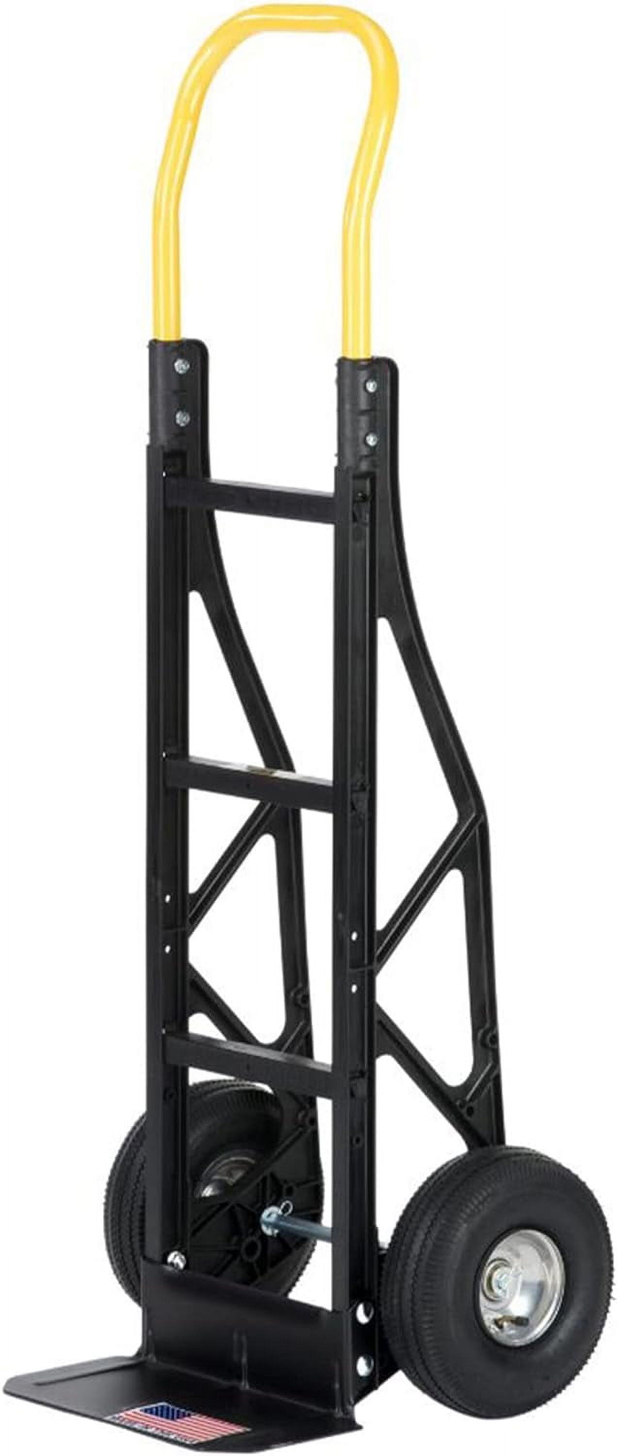 Harper Trucks Flat Free 600 Pound Capacity Heavy-Duty Nylon Frame Hand Truck Dolly Cart w/Steel Baseplate for Warehouses, Offices & Construction Site