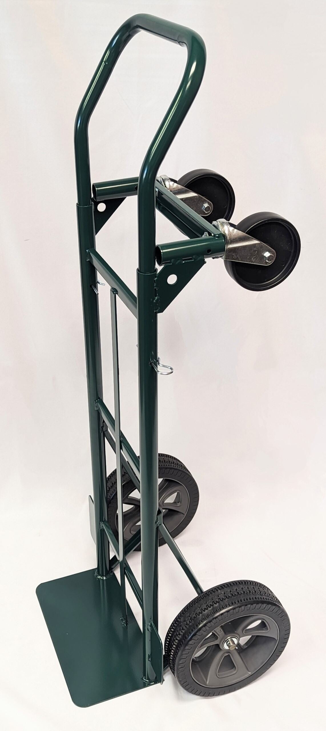 Harper Trucks JEDT0335P 800 lb. Capacity Steel ConvertibleHand Truck with 10" Flat Free DuroTread Pro Wheels,Green Handle/Green Frame