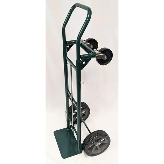 Harper Trucks JEDT0335P 800 lb. Capacity Steel ConvertibleHand Truck with 10" Flat Free DuroTread Pro Wheels,Green Handle/Green Frame