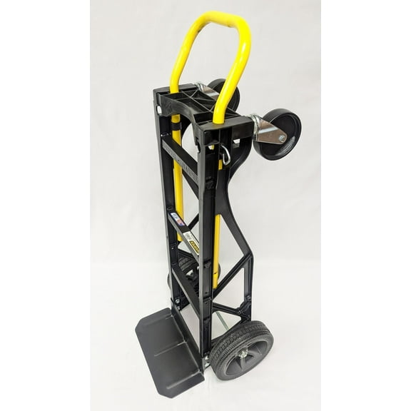 Harper Trucks PGDY0335P 600/700 lb. Capacity Nylon ConvertibleHand Truck with 10" Flat Free DuroTread Pro Wheels, YellowHandle/BlackFrame