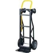 Harper Trucks PGDY8635P 700 lb Capacity Glass Filled Nylon Convertible Hand Truck and Dolly with 10" Flat-Free Solid Rubber Wheels,Black with Yellow Handle