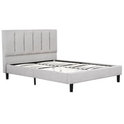 Primo International Harper Grey Upholstered Tufted Platform Bed