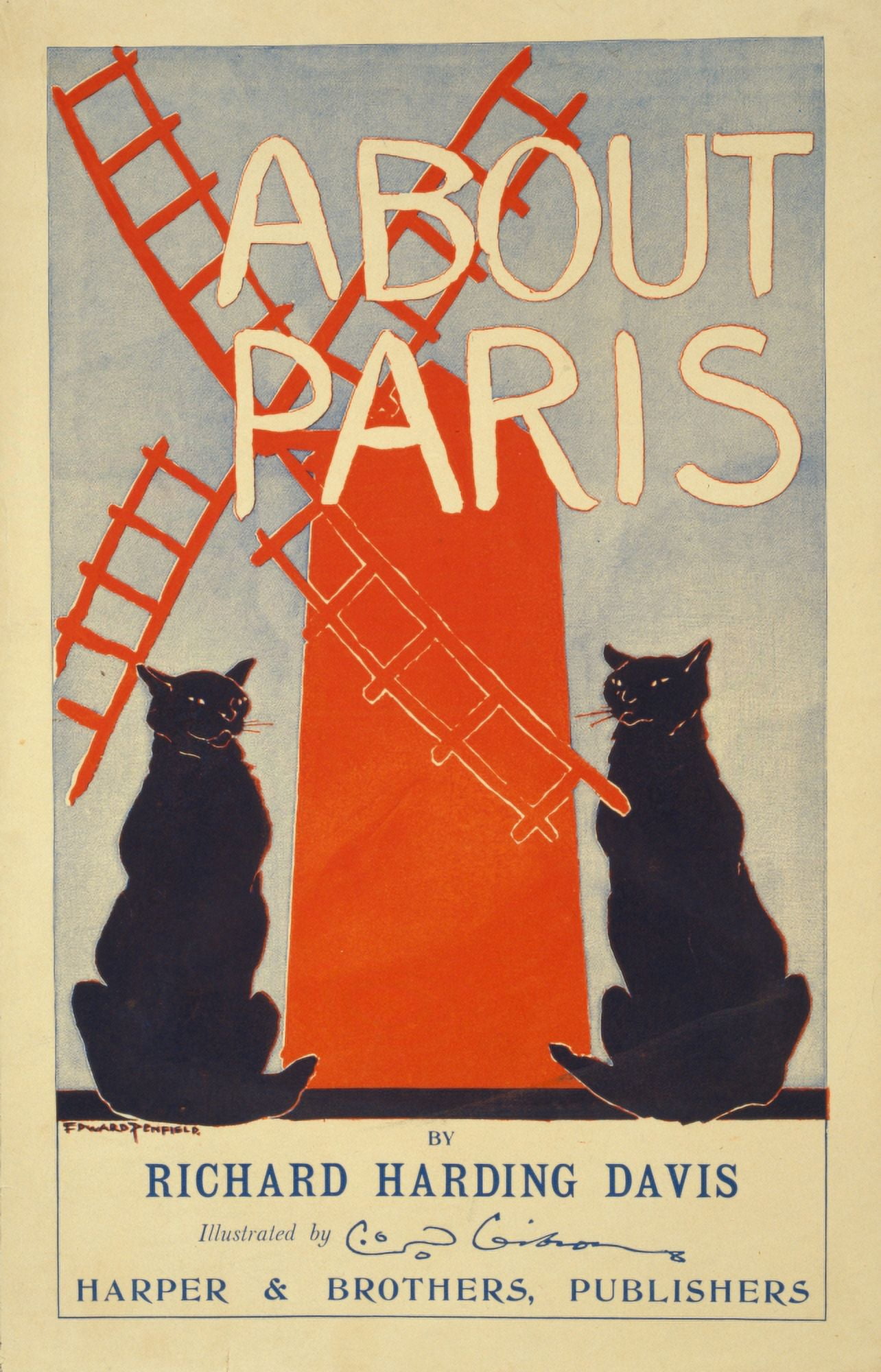 Harper and Brothers Poster 1895 About Paris Canvas Art - Edward Penfield (18 x 24)