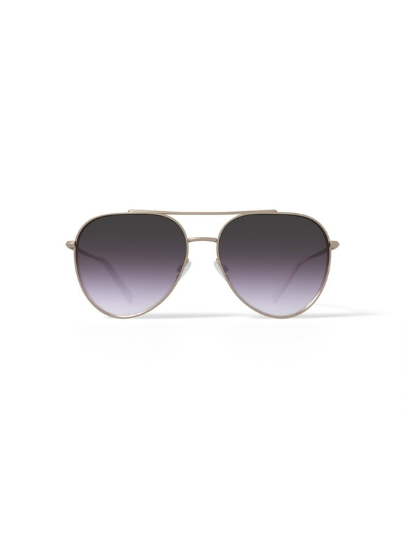 HR3000 Sunglasses with Case, Gold, Aviator, Metal, 59-14-145