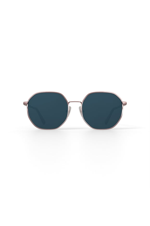 HR3003 Sunglasses with Case, Shiny Light Gold, Geometric, Metal, 56-18-139