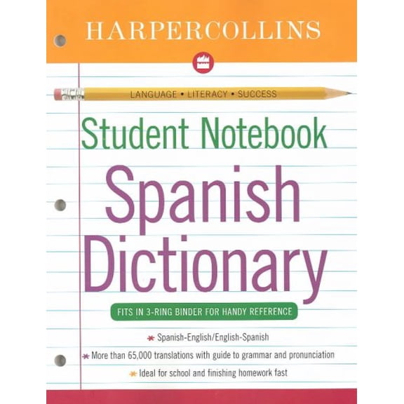 Pre-Owned HarperCollins Student Notebook Spanish Dictionary Paperback