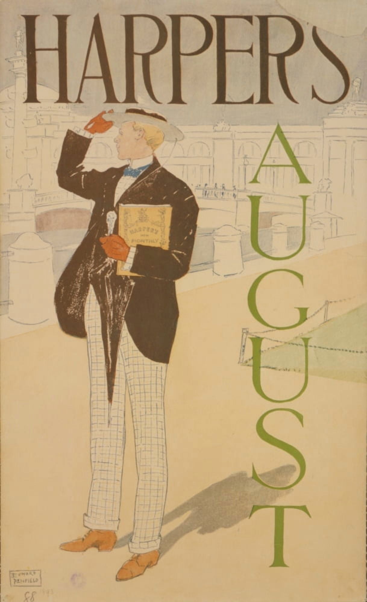 Harpers August 1893 Canvas Art - Edward Penfield (24 x 36)