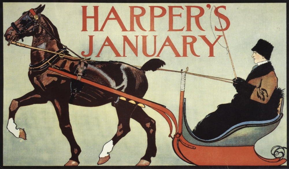 Harpers January 1890s Canvas Art - Edward Penfield (18 x 24)