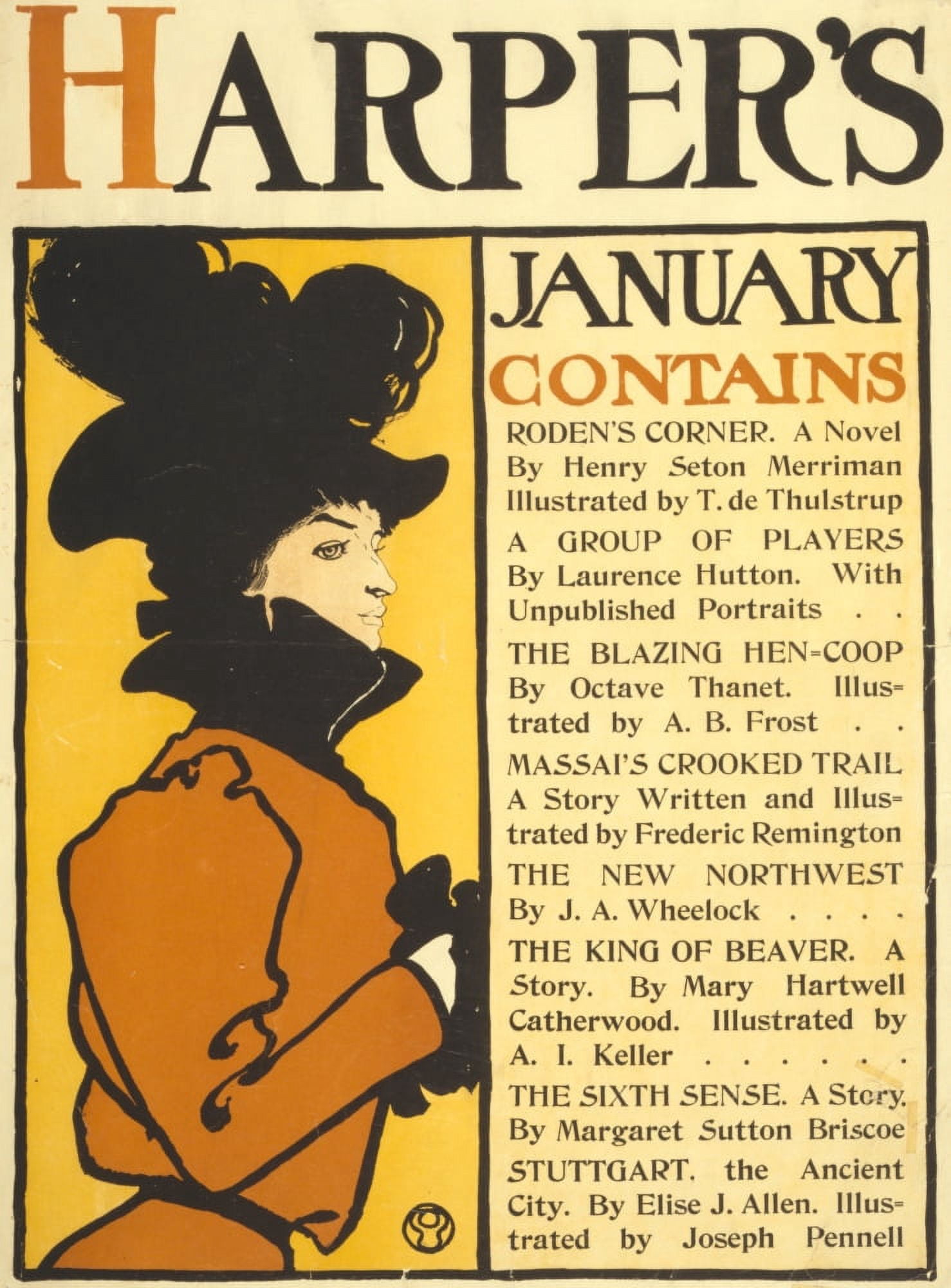 Harpers January 1898 Canvas Art - Edward Penfield (18 x 24)