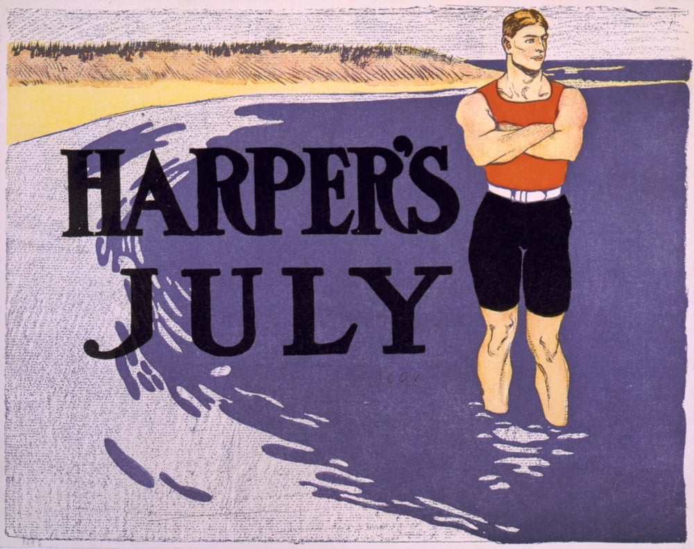Harpers July 1898 Canvas Art - Edward Penfield (24 x 36)