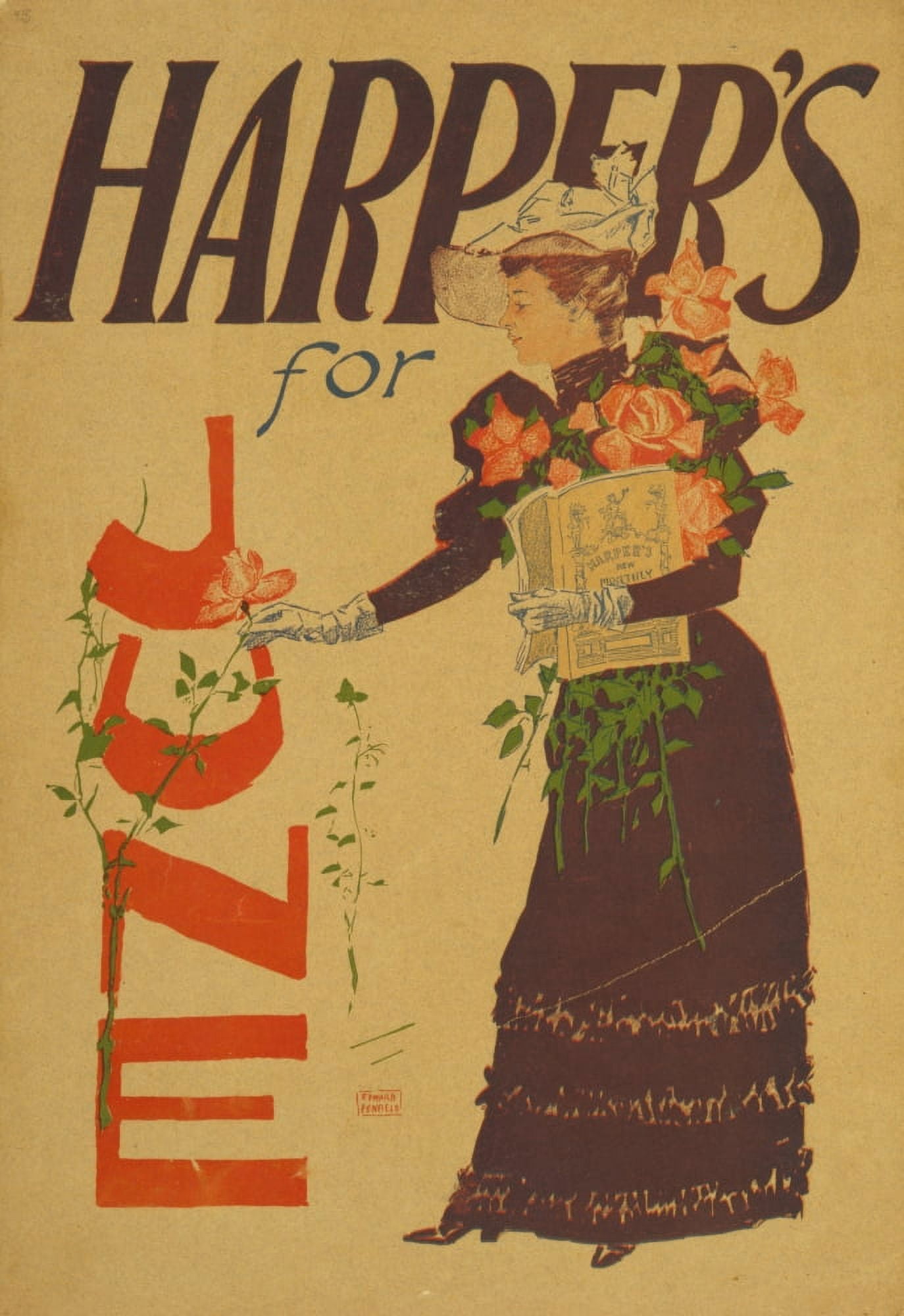 Harpers June 1893 Canvas Art - Edward Penfield (18 x 24)