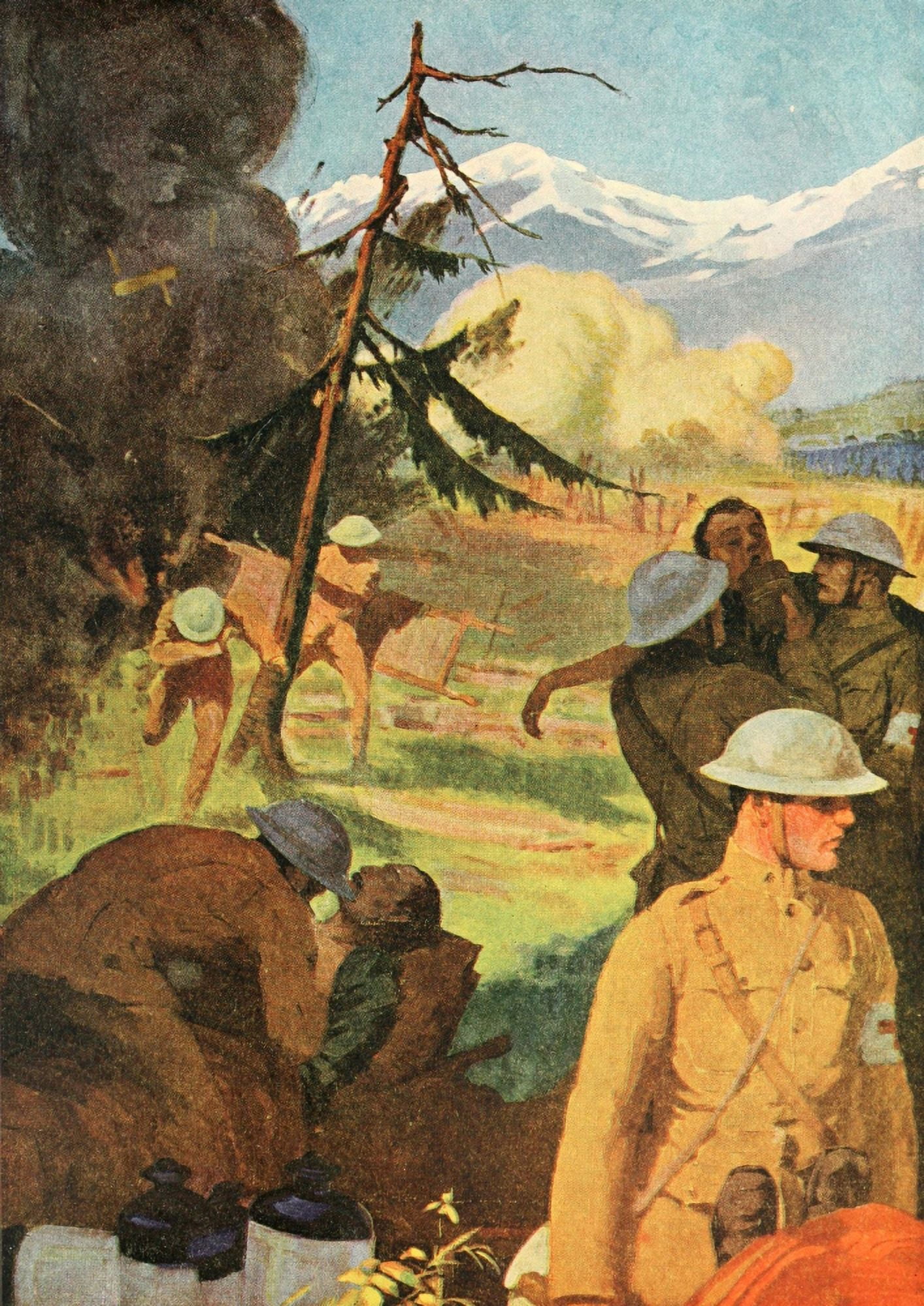 Harpers Library of World War 1920 American Red Cross in Italy 2 Canvas Art - JP Verrees (24 x 36)