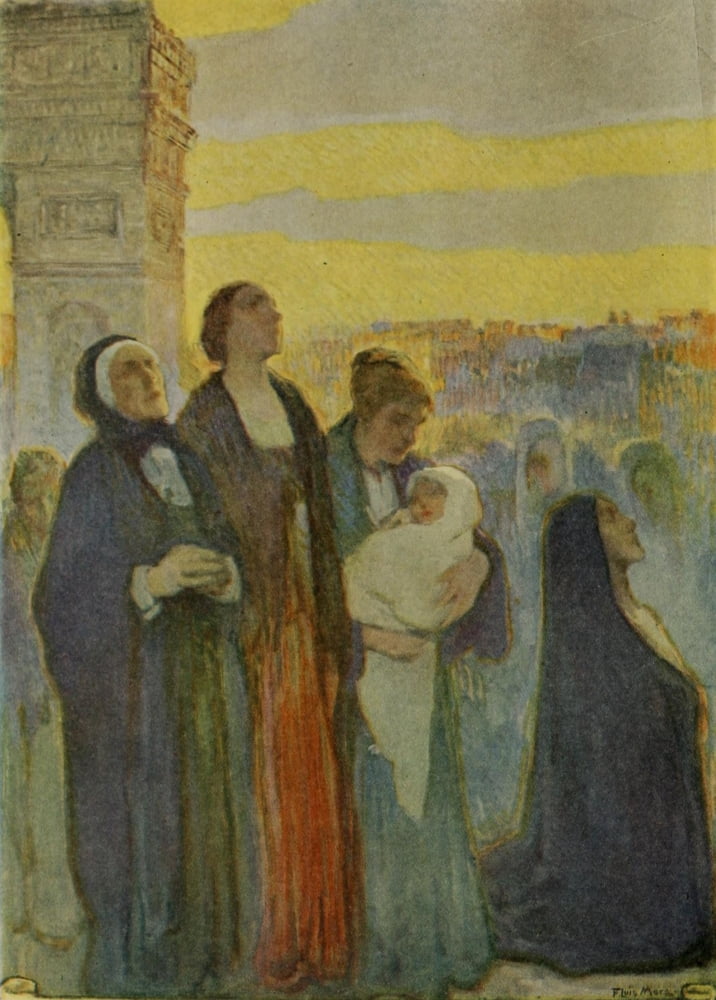 Harpers Library of World War 1920 Mothers of France Canvas Art - F Luis Mora (24 x 36)